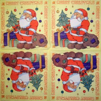 NW-204 Weihnachtsmann - 1-lagig (gelb) - Merry Christmas
